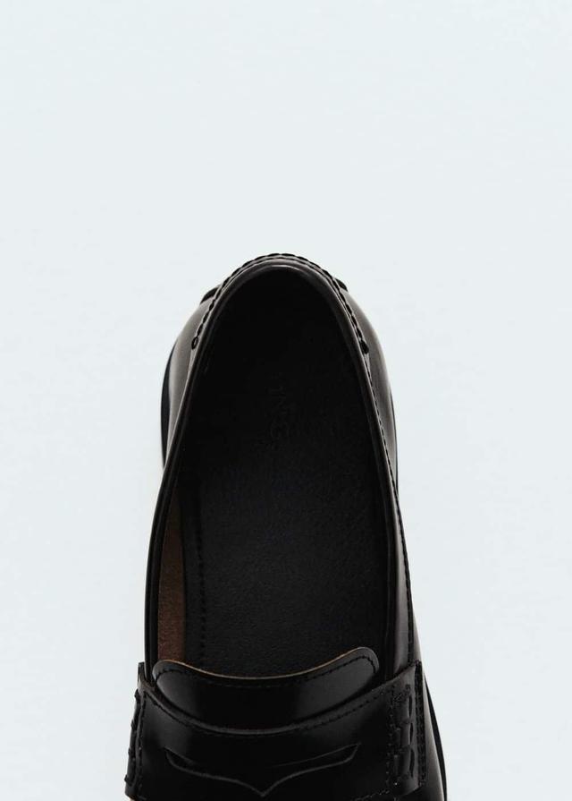 MANGO MAN - Aged-leather loafers blackMen Product Image