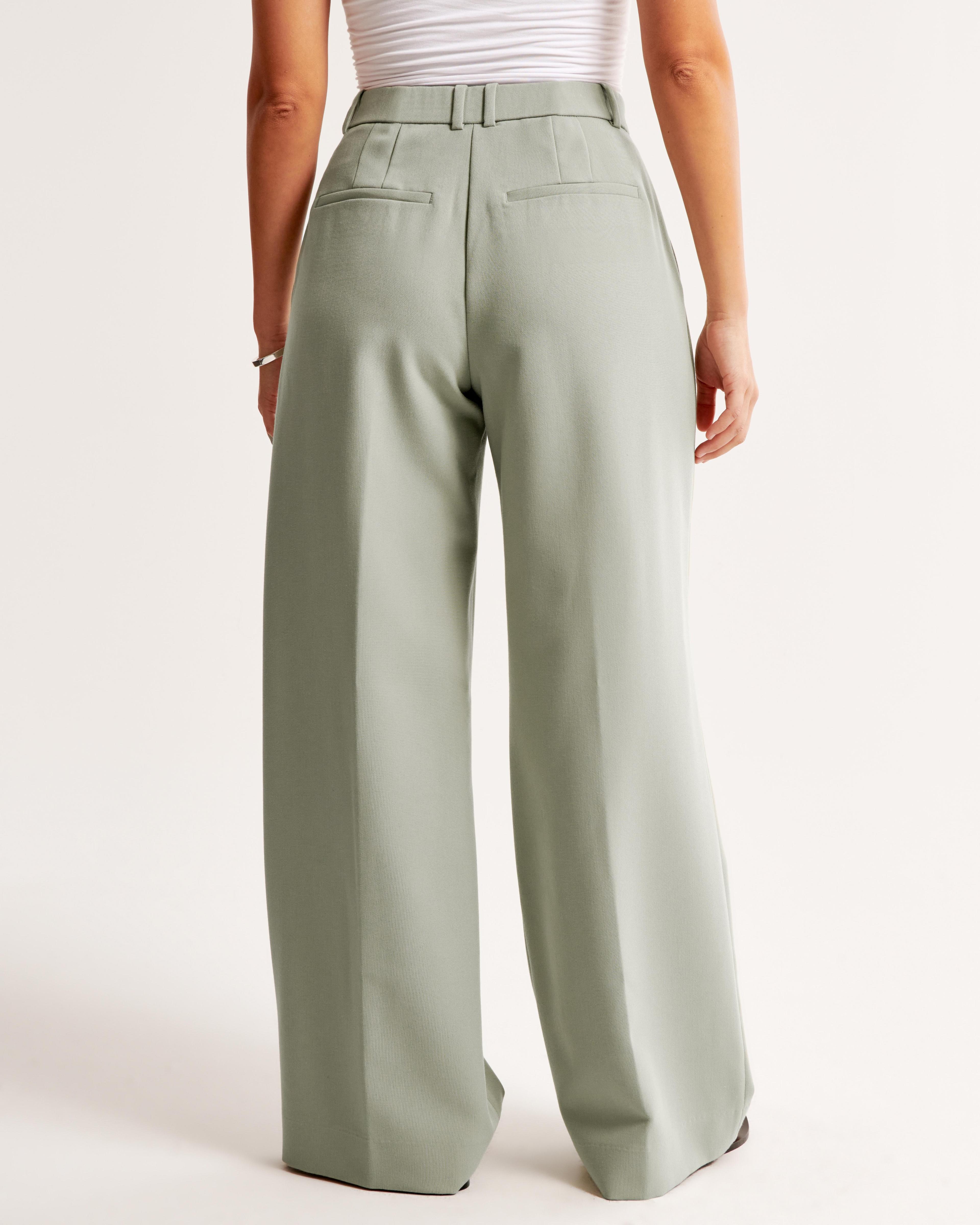 Curve Love A&F Harper Tailored Ultra Wide Leg Pant Product Image