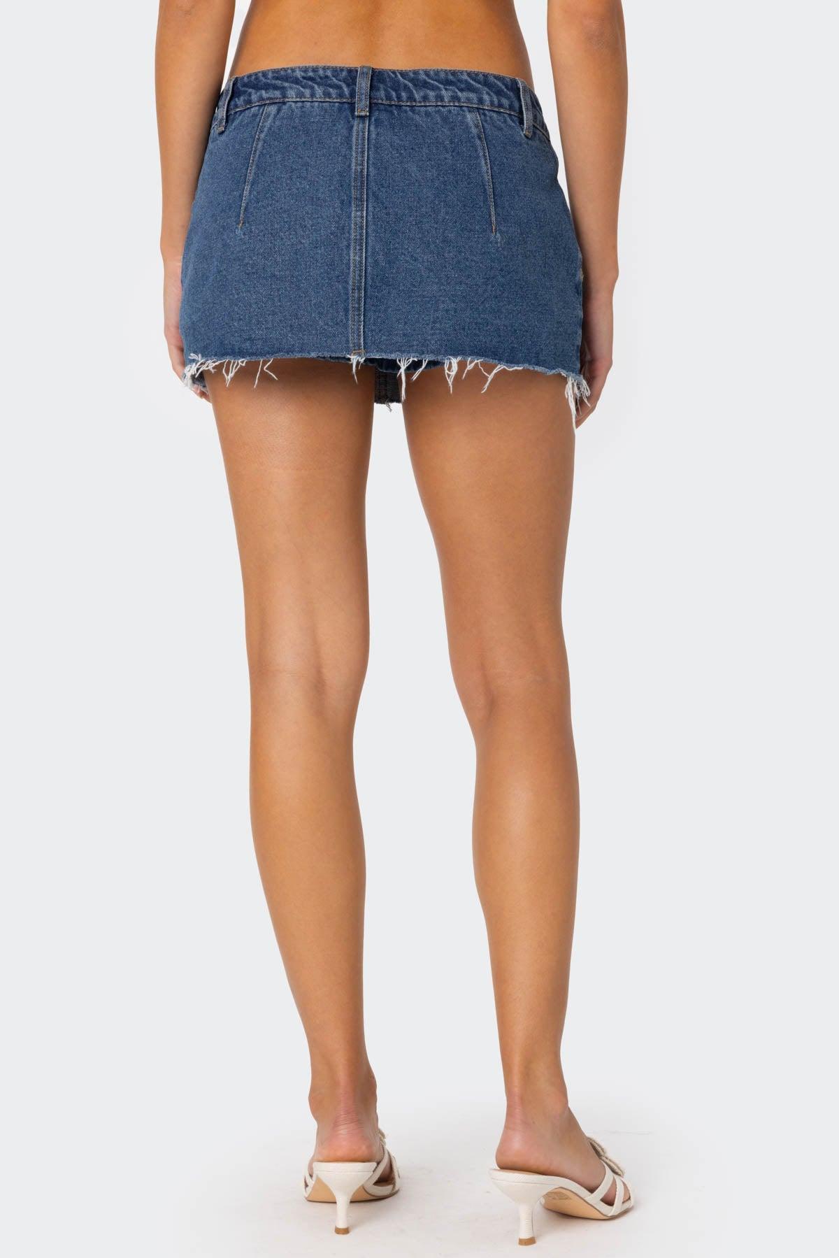 Clementine Low Rise Denim Micro Skort Product Image