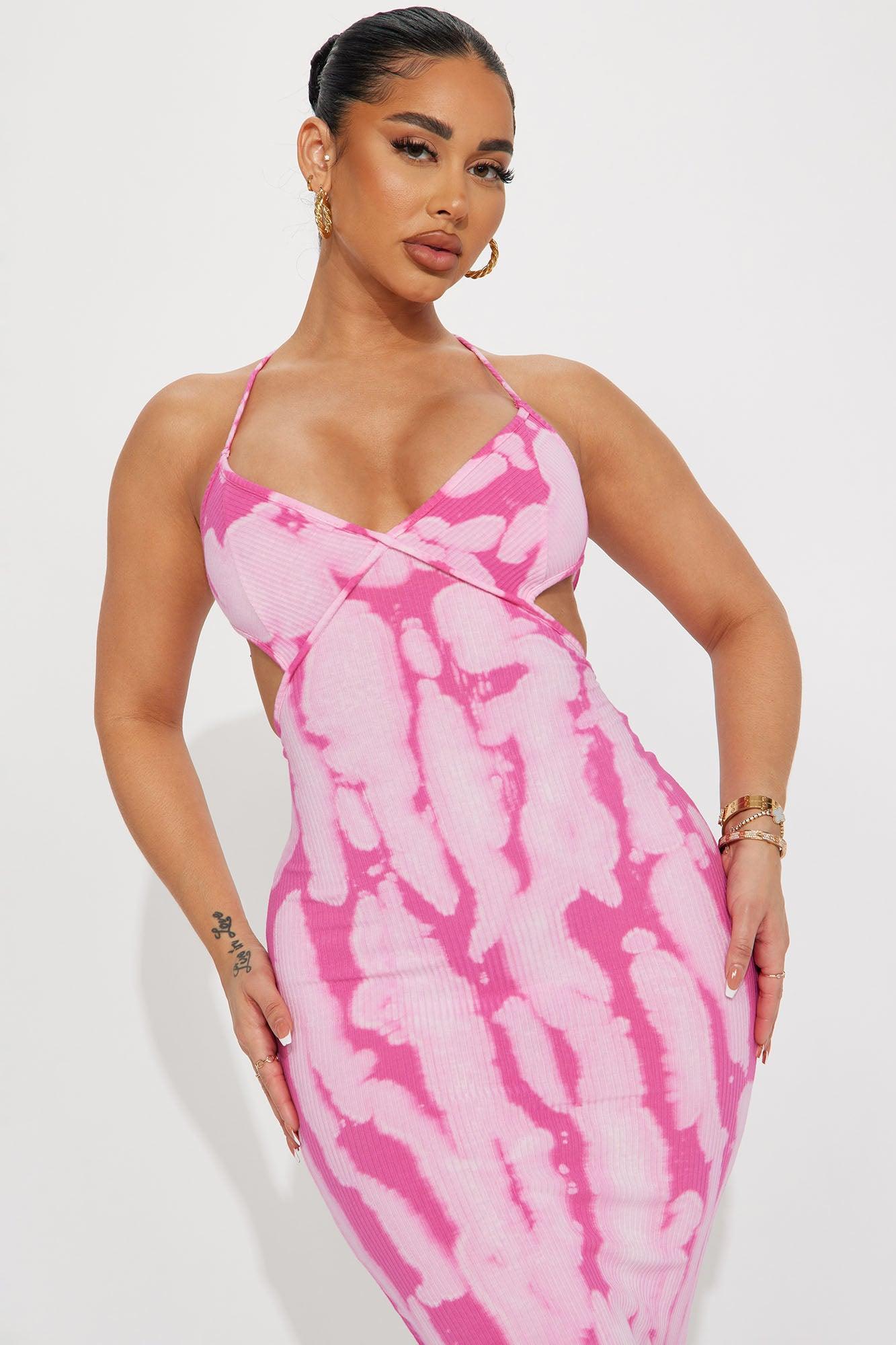 Colorant Slur Midi Dress - Pink Product Image