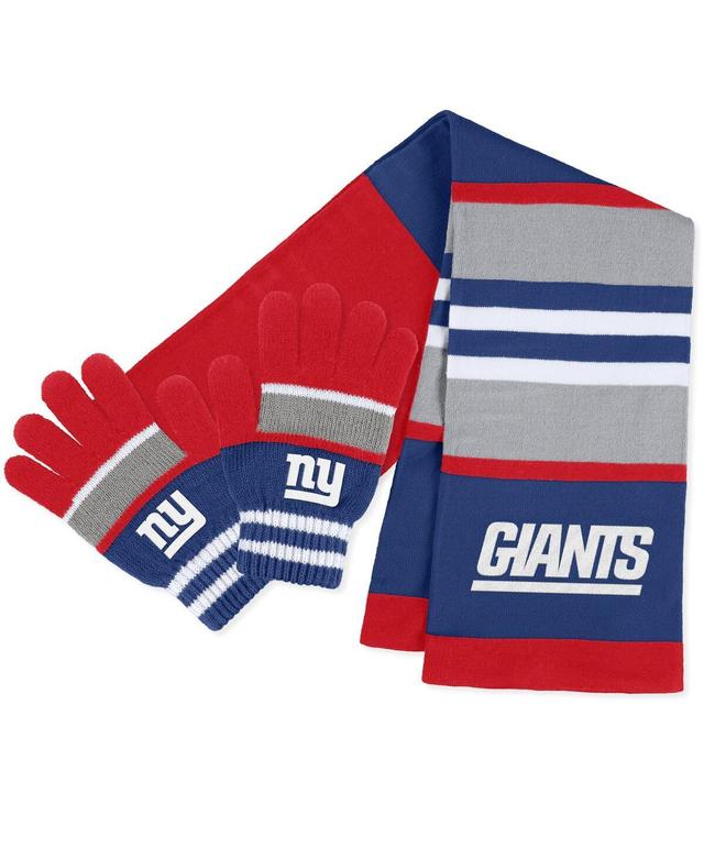 Womens Wear by Erin Andrews New York Giants Stripe Glove and Scarf Set - Red Product Image