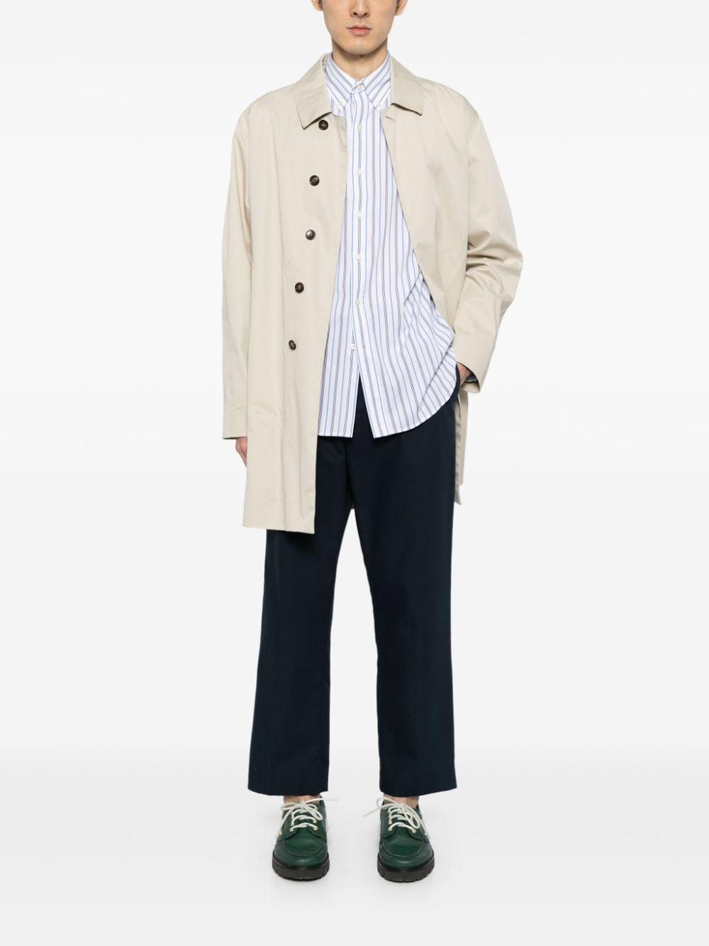 Striped Long-sleeve Shirt In White Product Image