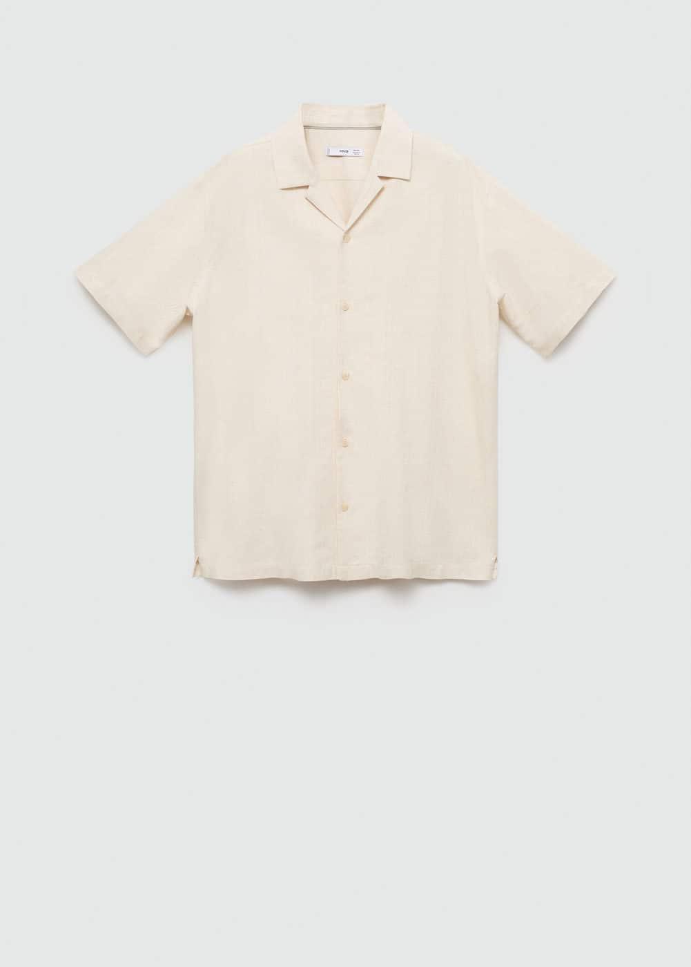 MANGO MAN - Relaxed-fit linen-blend shirt ecruMen Product Image