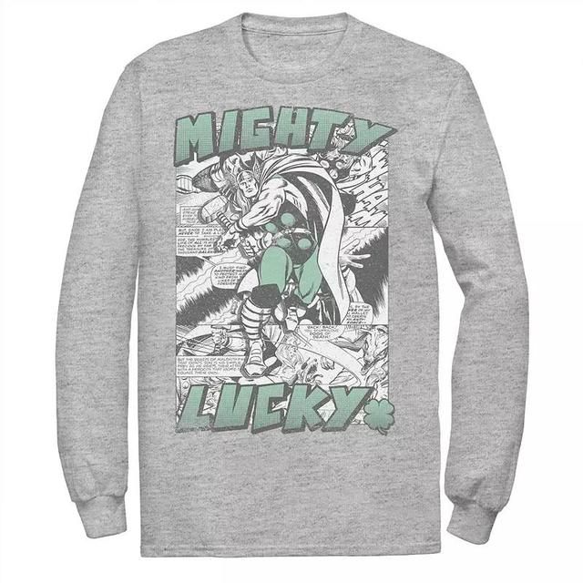 Mens Marvel Thor Mighty Lucky St. Patricks Tee Athletic Grey Product Image