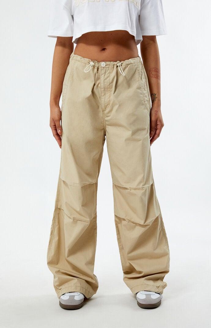 Levis Womens Solid Drawstring-Waist Cotton Parachute Pants Product Image