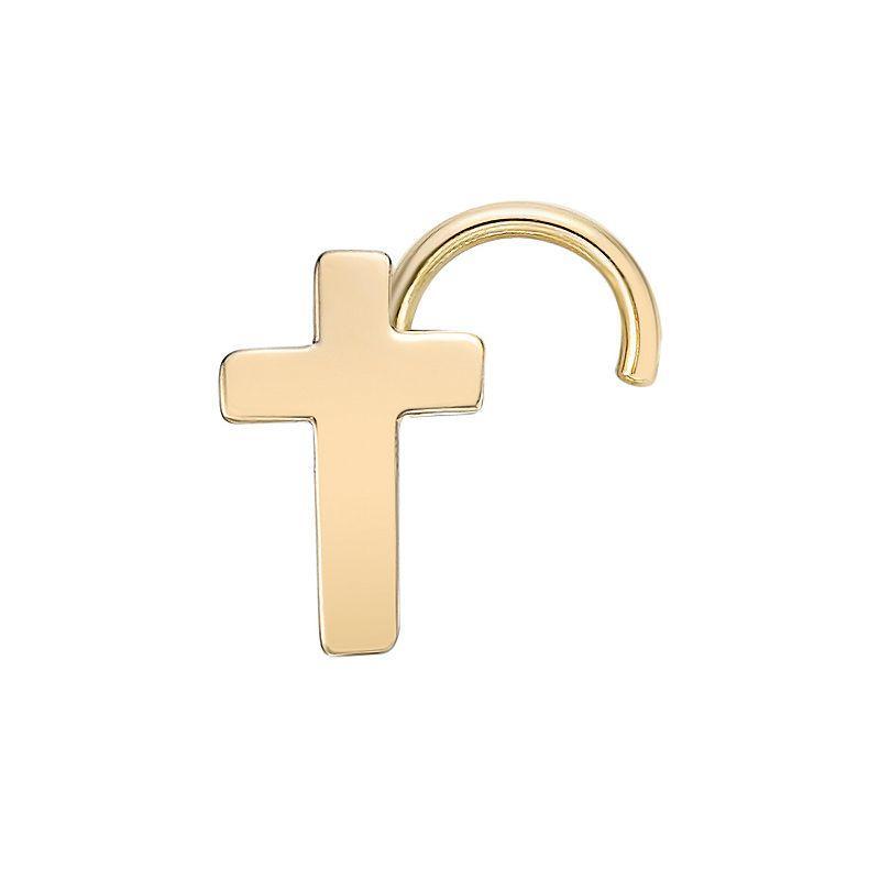 Lila Moon 10k Gold Cross Screw Stud Nose Ring, Womens, Yellow Product Image