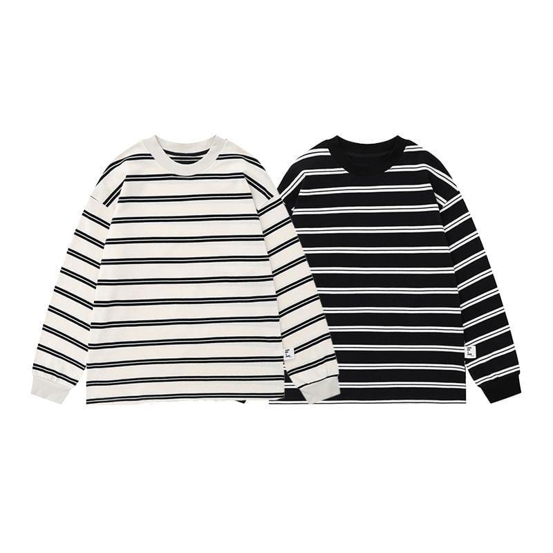 Long Sleeve Round Neck Striped T-Shirt product image