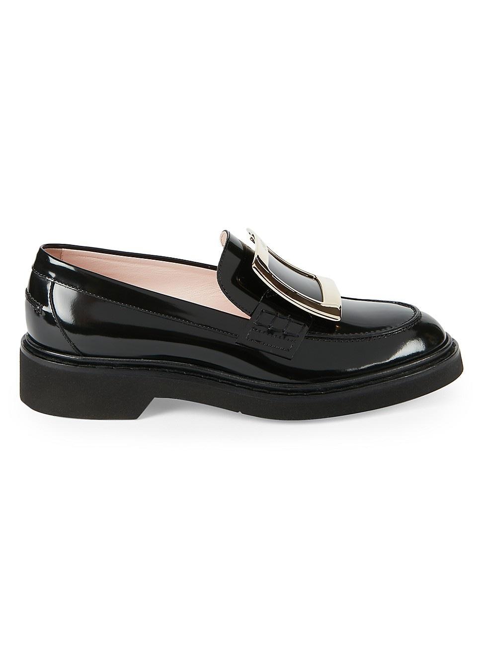 Roger Vivier Viv Rangers Buckle Leather Loafer Product Image