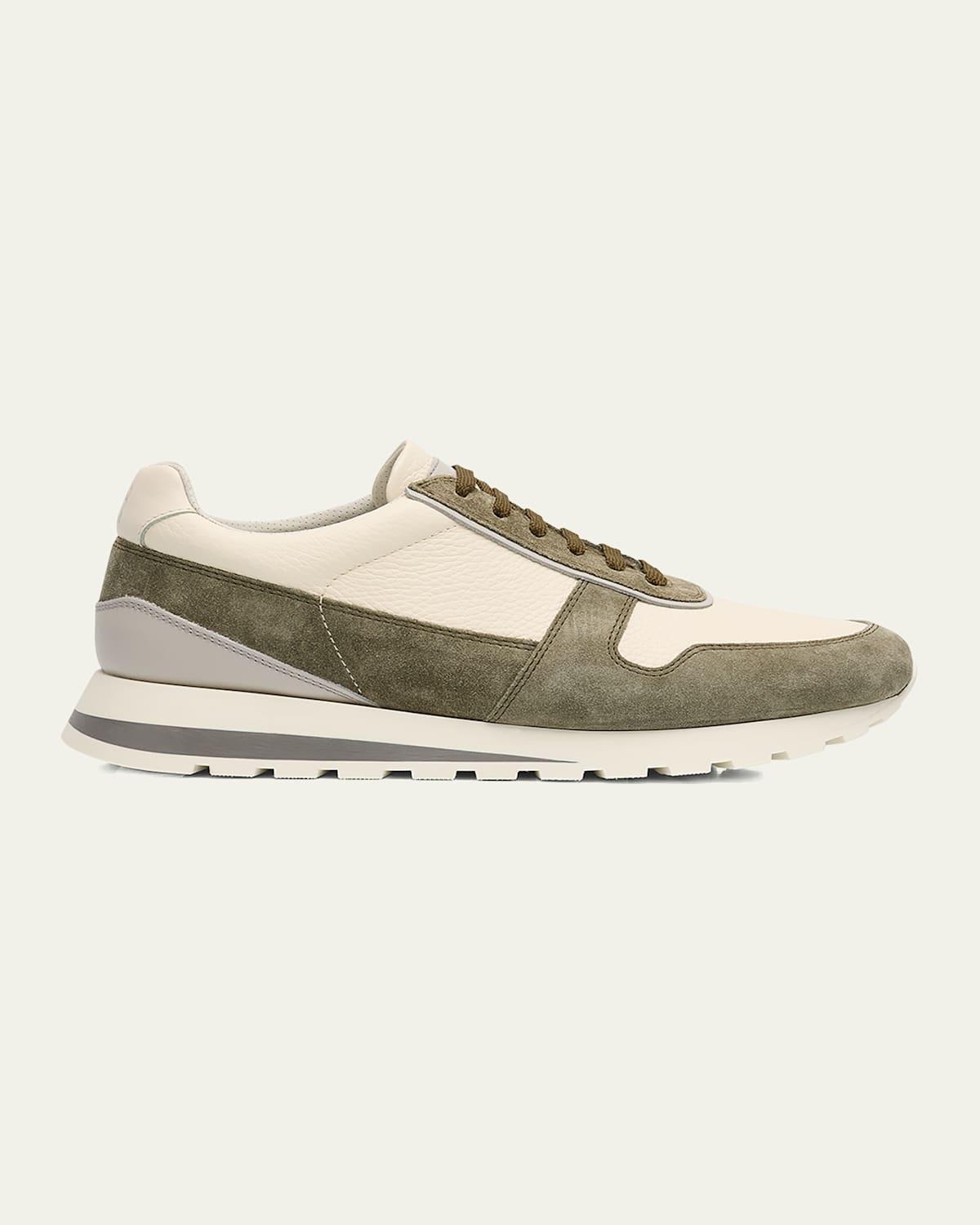 Mens Mixed Media Leather Runners Product Image