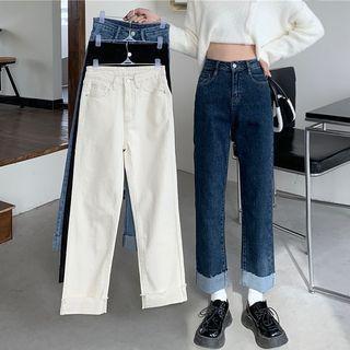 High Waist Straight Leg Jeans Product Image