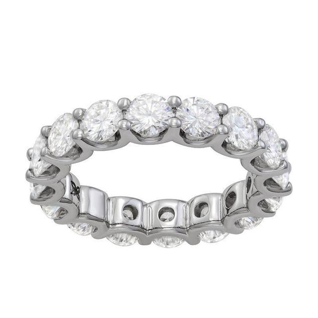 Charles & Colvard 14k White Gold Lab Created Moissanite Eternity Band, Womens Product Image