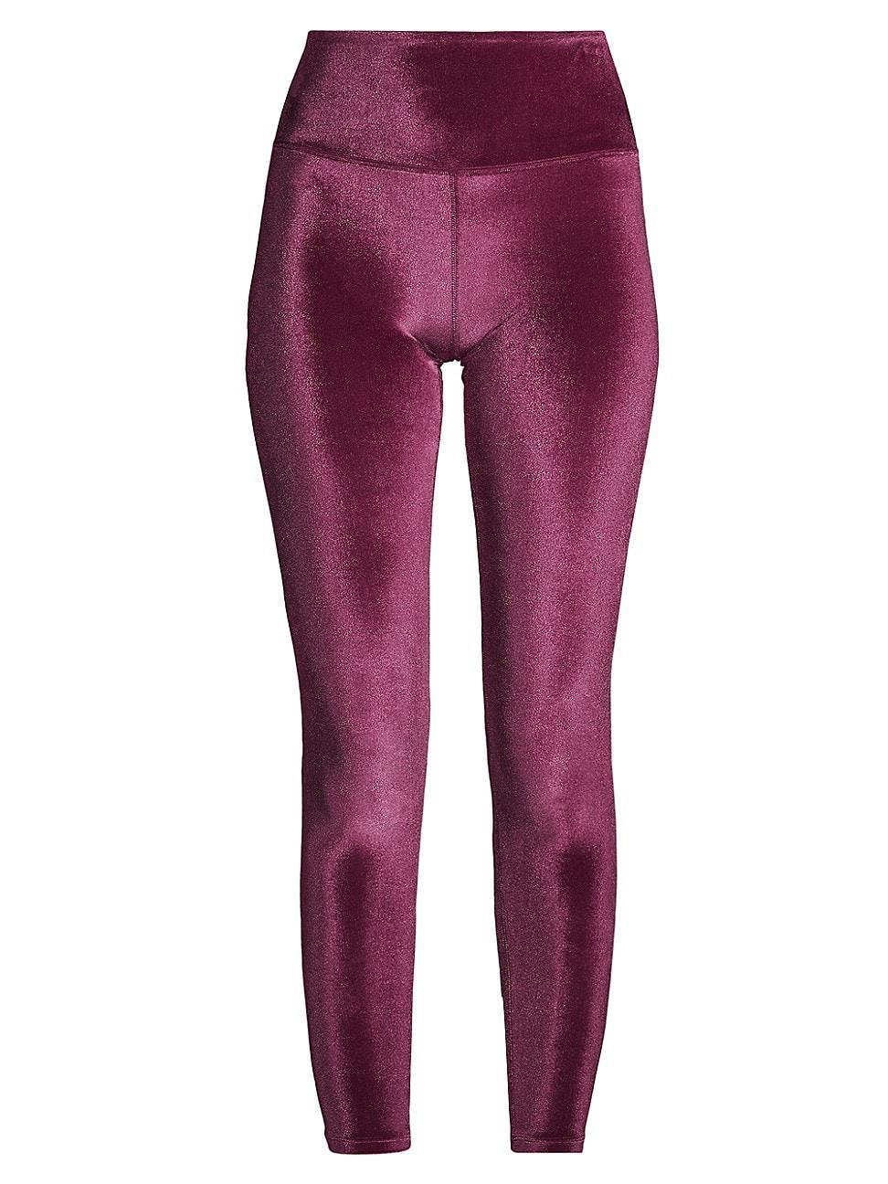 Womens Elara Velvet Ankle-Crop Leggings Product Image