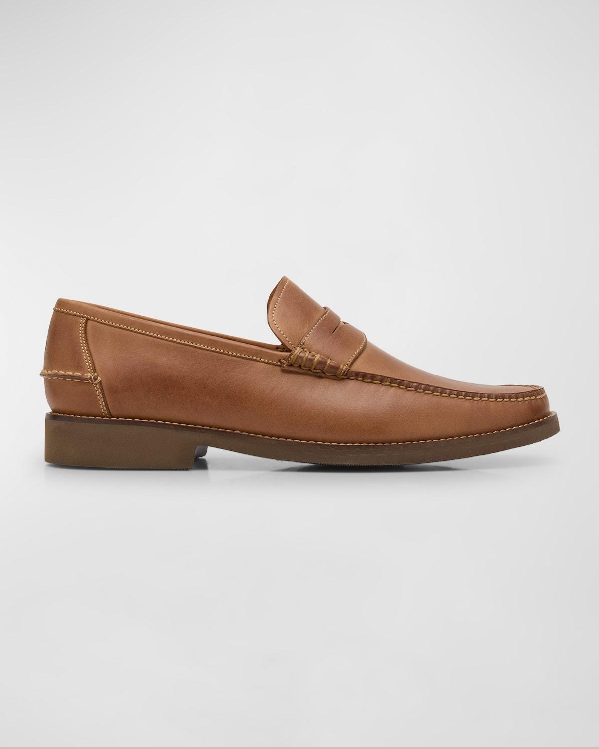 Men's Handsewn Leather Penny Loafers Product Image