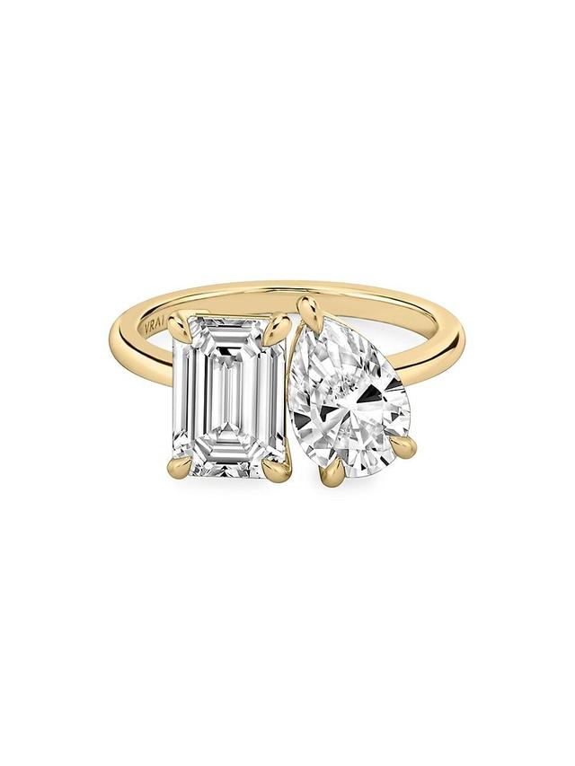 Womens Toi Et Moi 18K Yellow Gold & 3.50 TCW Lab-Grown Diamond Engagement Ring Product Image