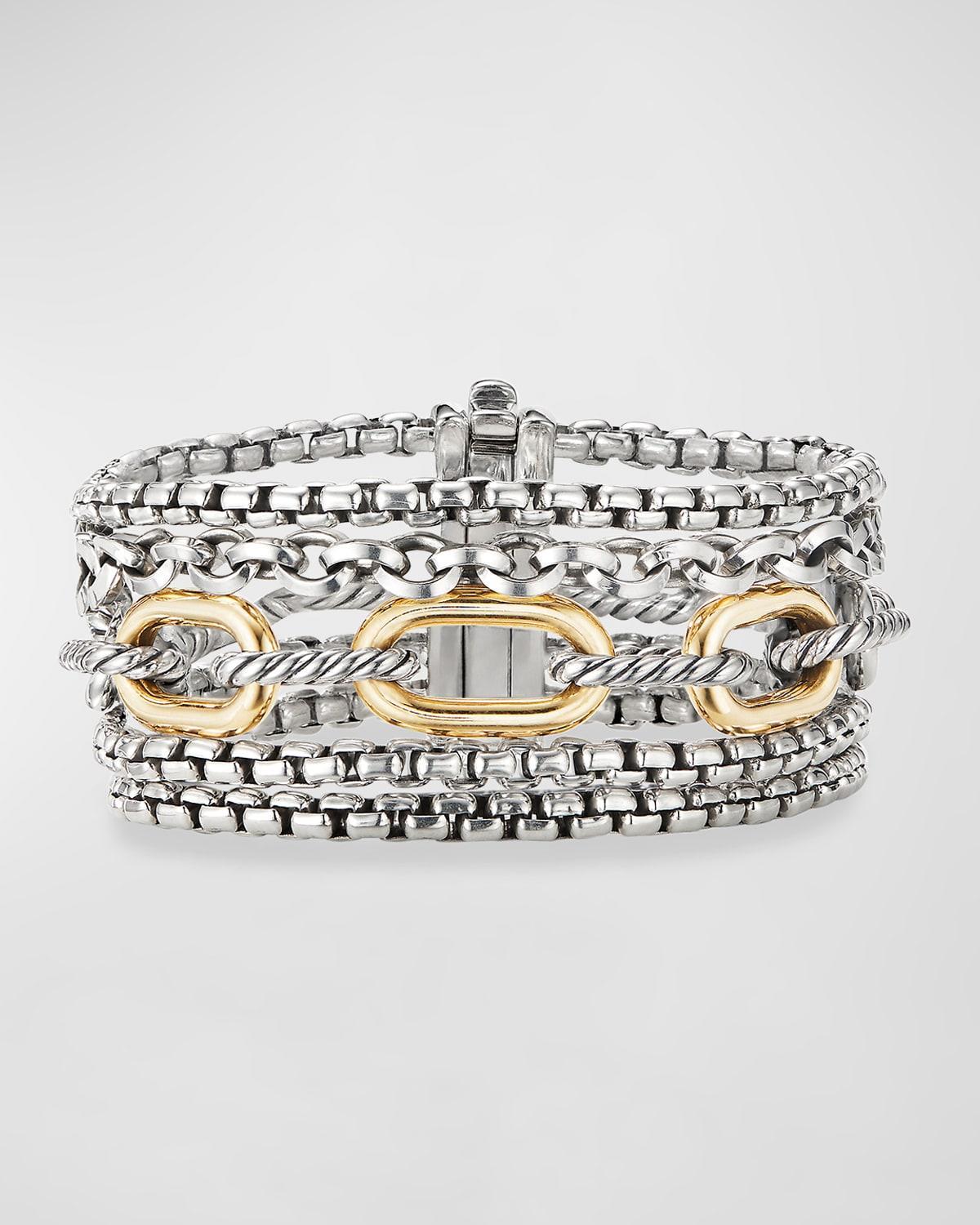 Womens Multi Row Chain Bracelet with 18K Yellow Gold Product Image