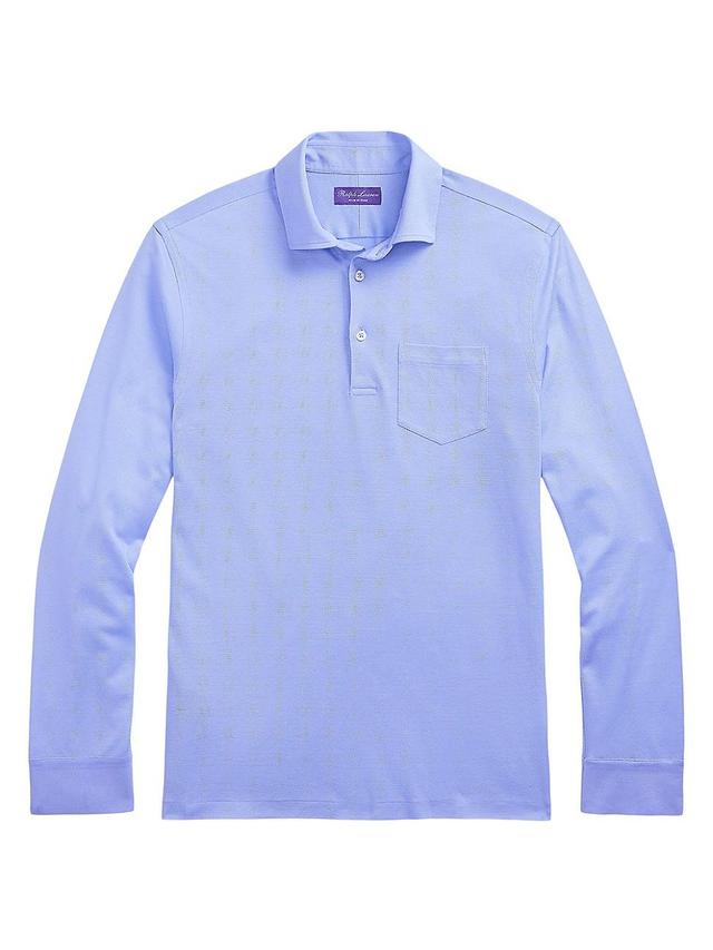 Mens Piqu Cotton Long-Sleeve Polo Shirt Product Image