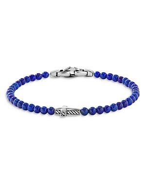 David Yurman Mens Spiritual Beads Cross Station Bracelet with Lapis Lazuli Product Image