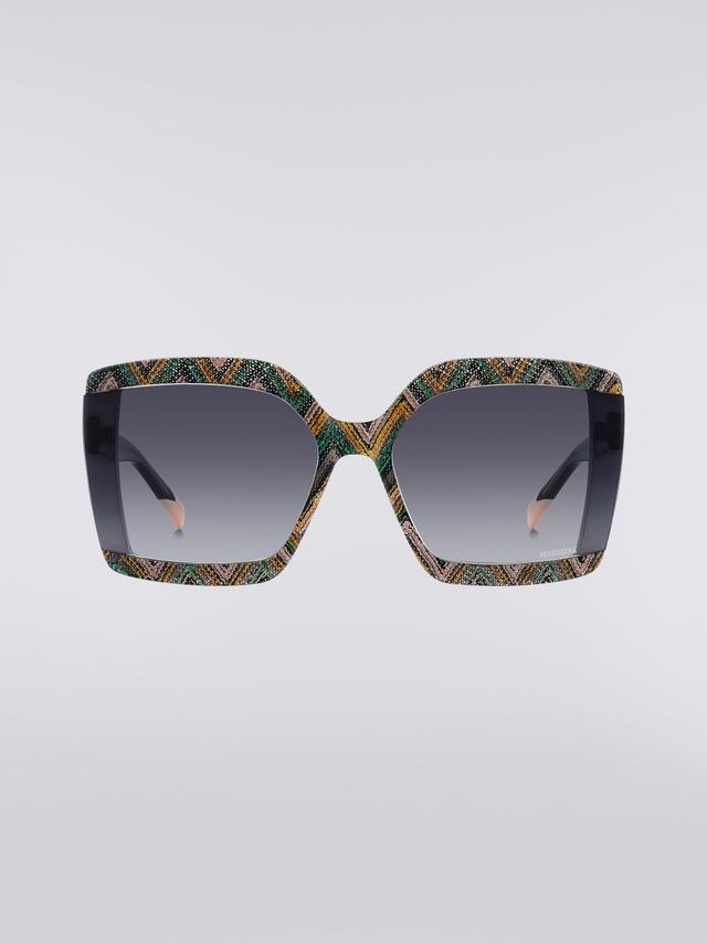 Square sunglasses with fabric inserts Product Image