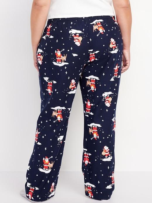 Mid-Rise Printed Flannel Pajama Pants Product Image