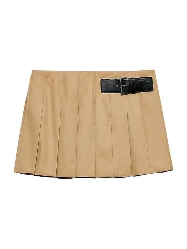 Womens Twill Miniskirt with Leather Belt Product Image