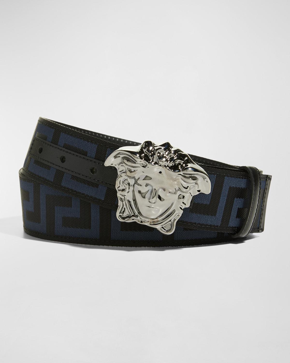 Mens Tonal Medusa/Greek Key Web Belt Product Image