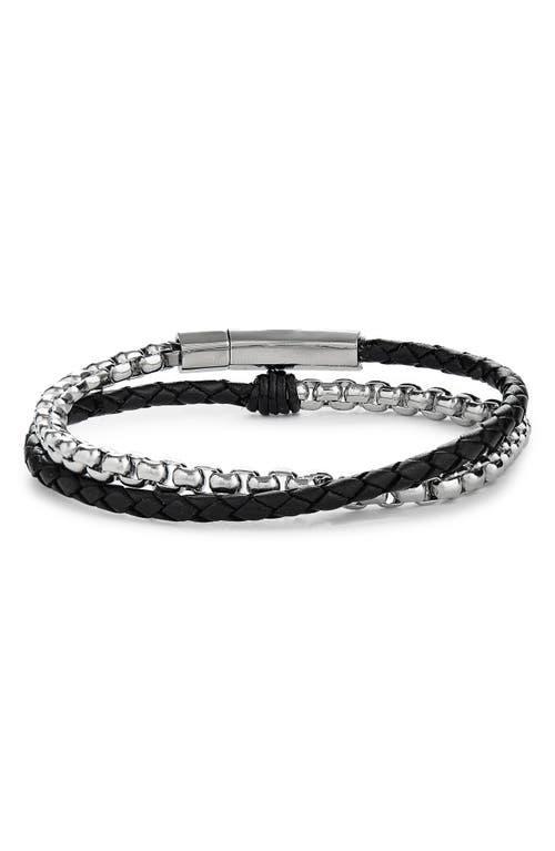 Jonas Studio Braided Leather & Chain Double Wrap Bracelet Product Image