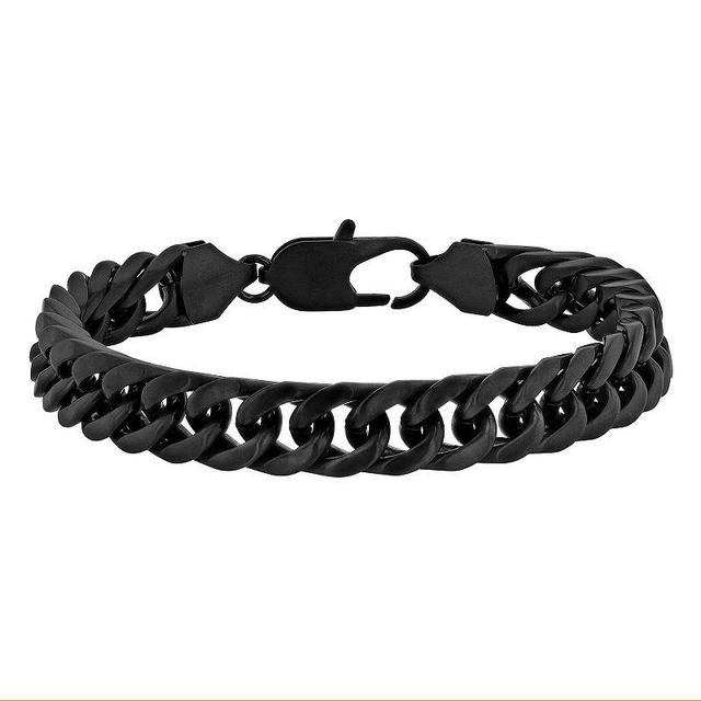 Steel Nation Mens Black Ion-Plated Stainless Steel Curb Link Bracelet Product Image