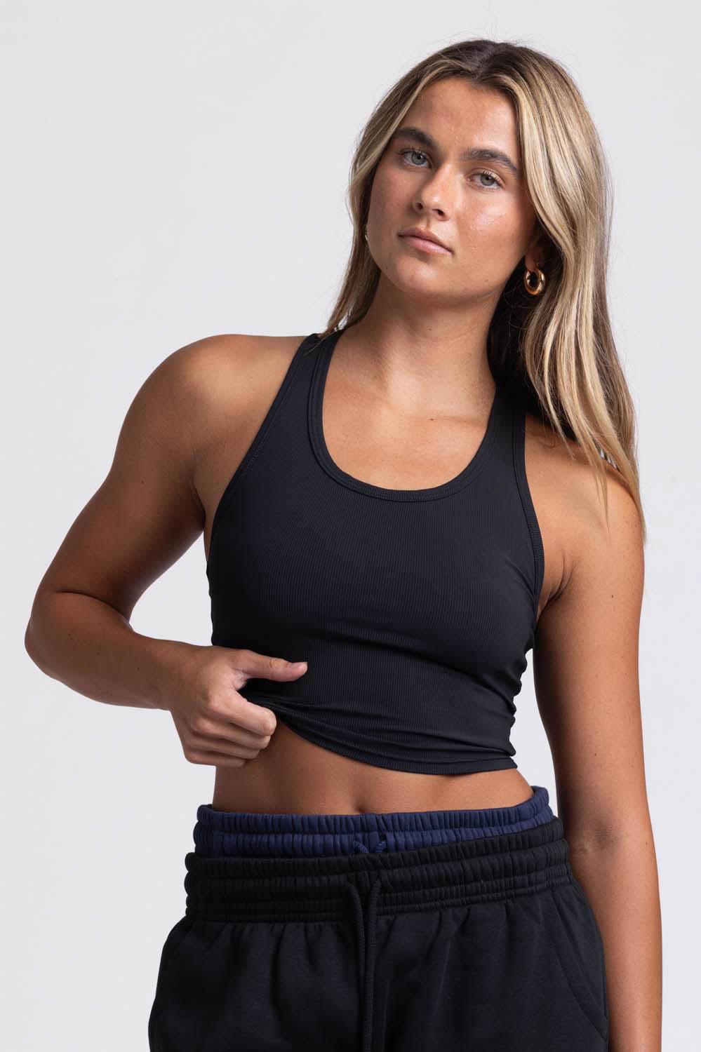 Rochelle Basic Crop Top - Black Female Product Image