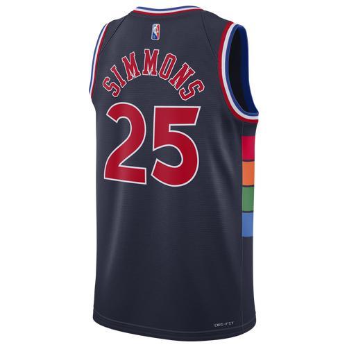 Nike Mens Ben Simmons 76ers Moment Swingman Jersey - Navy/White Product Image