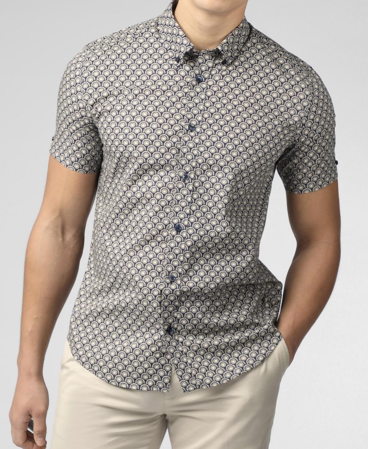 Ben Sherman Mens Block Geo Print Short Sleeve Shirt Product Image