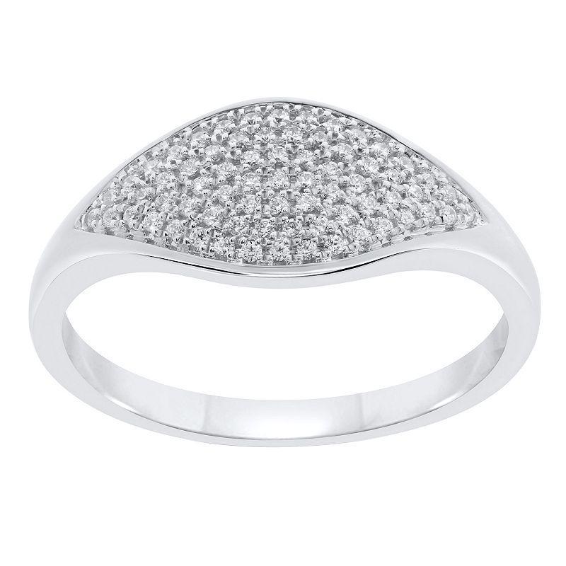 Sterling Silver 1/5 Carat. T.W. Diamond Micro-Pave Ring, Womens White Product Image