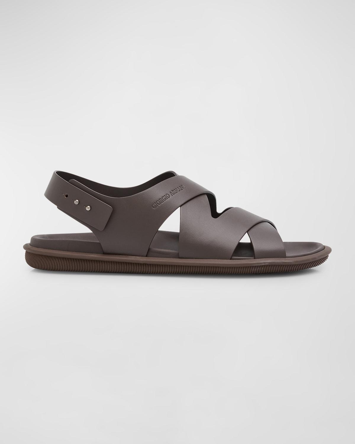 Mens Leather Crisscross Sandals Product Image