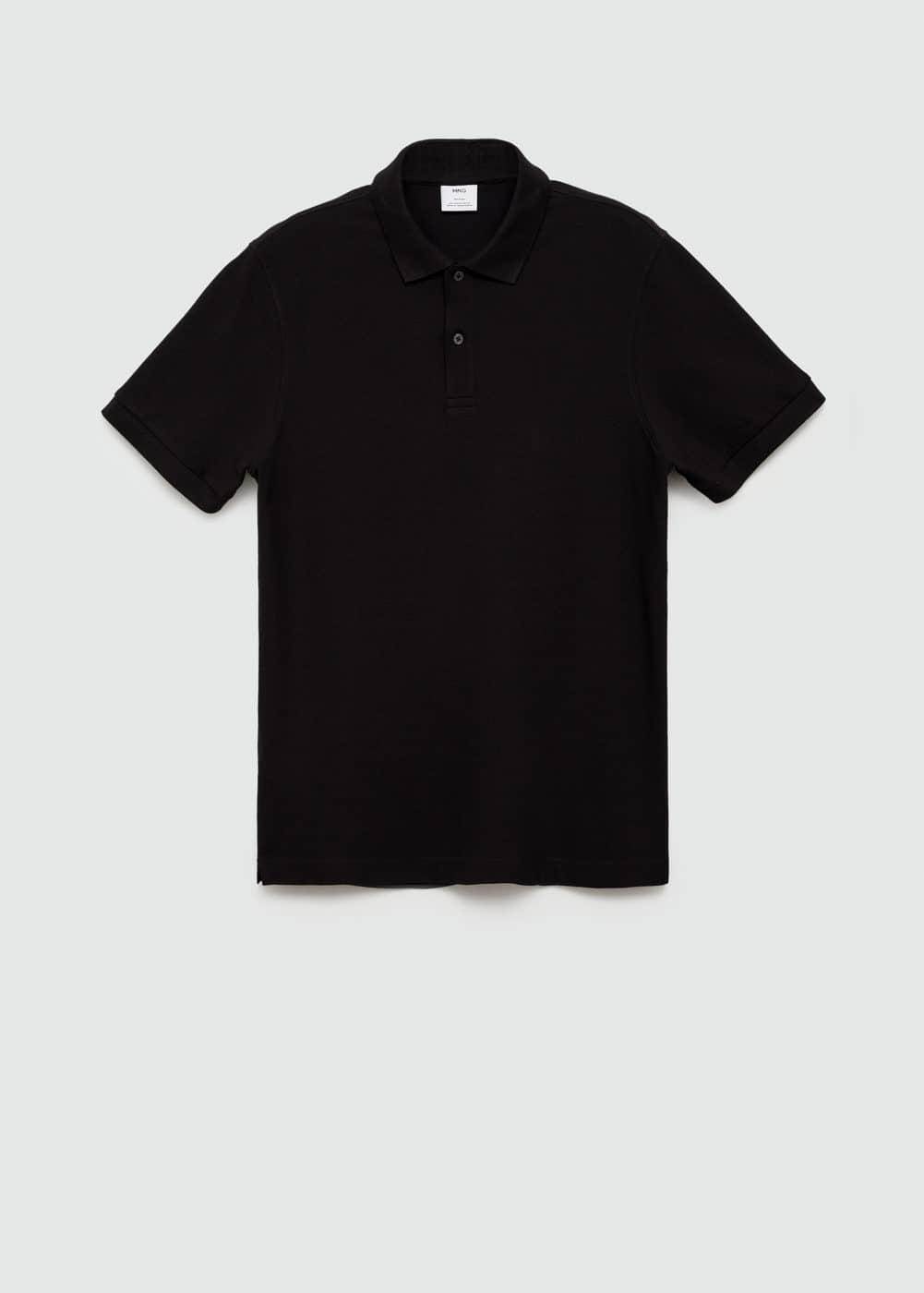 MANGO MAN - 100% cotton pique polo shirt blackMen Product Image