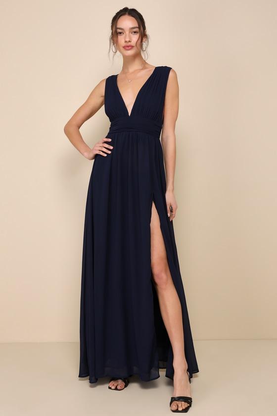 Heavenly Hues Navy Blue Maxi Dress Product Image