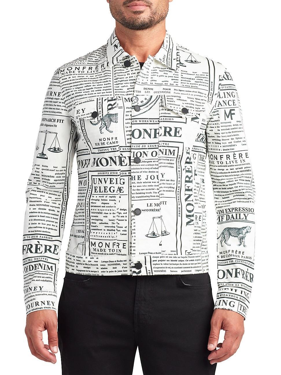 Mens Dean Logo Newspaper-Print Jacket Product Image