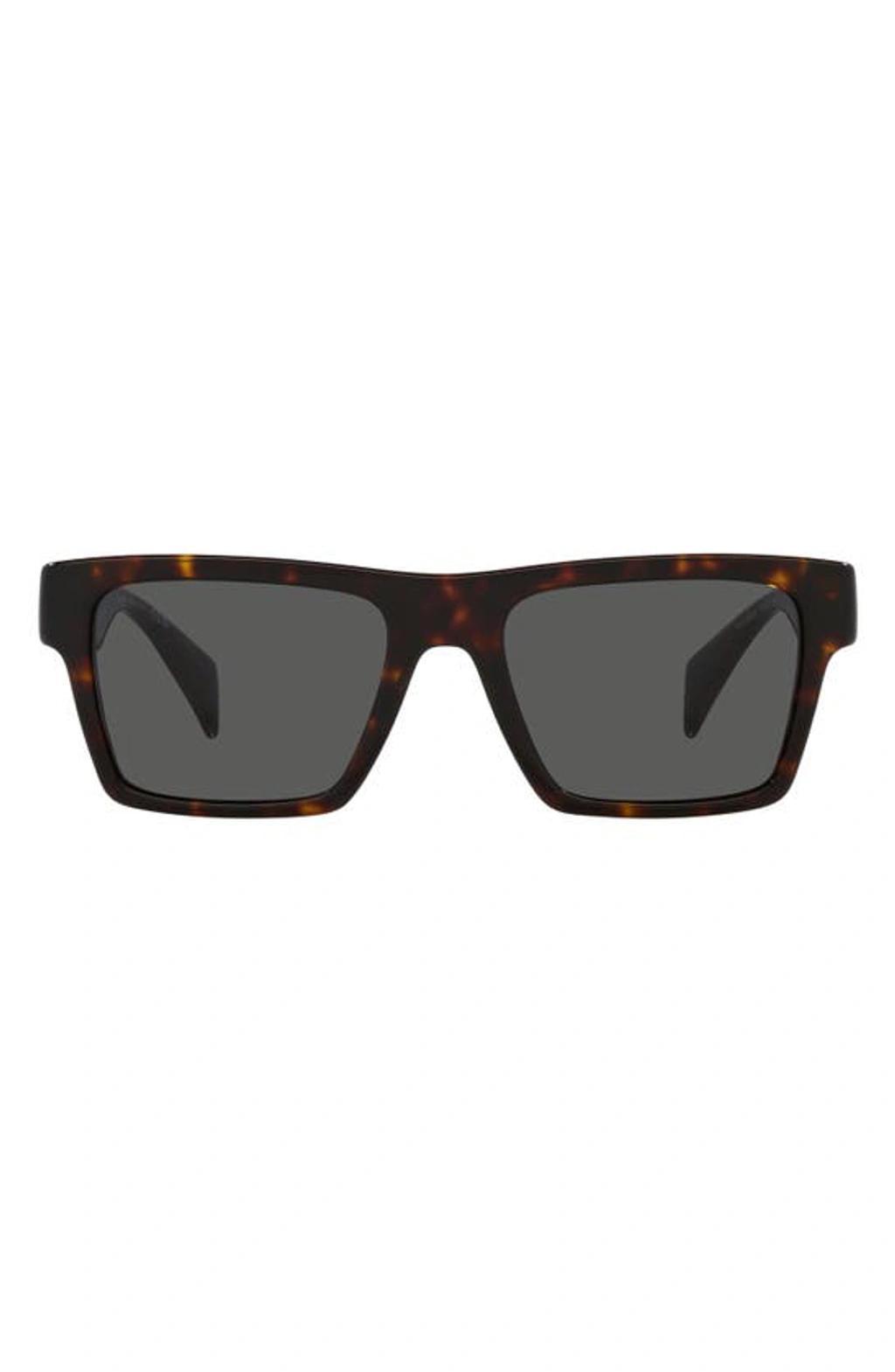 54mm Rectangular Sunglasses In Brown Product Image