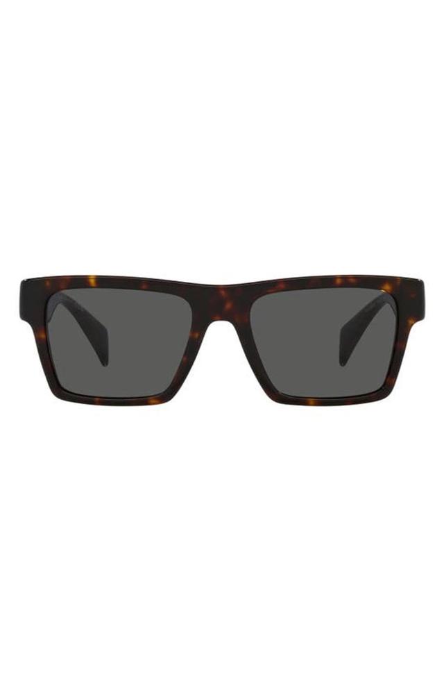 54mm Rectangular Sunglasses In Brown Product Image