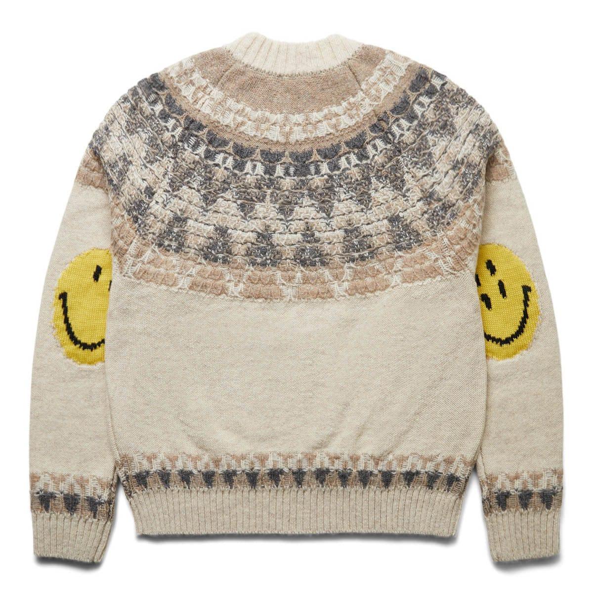 5G WOOL NORDIC SMILIE PATCH RAGLAN SWEATER Male Product Image