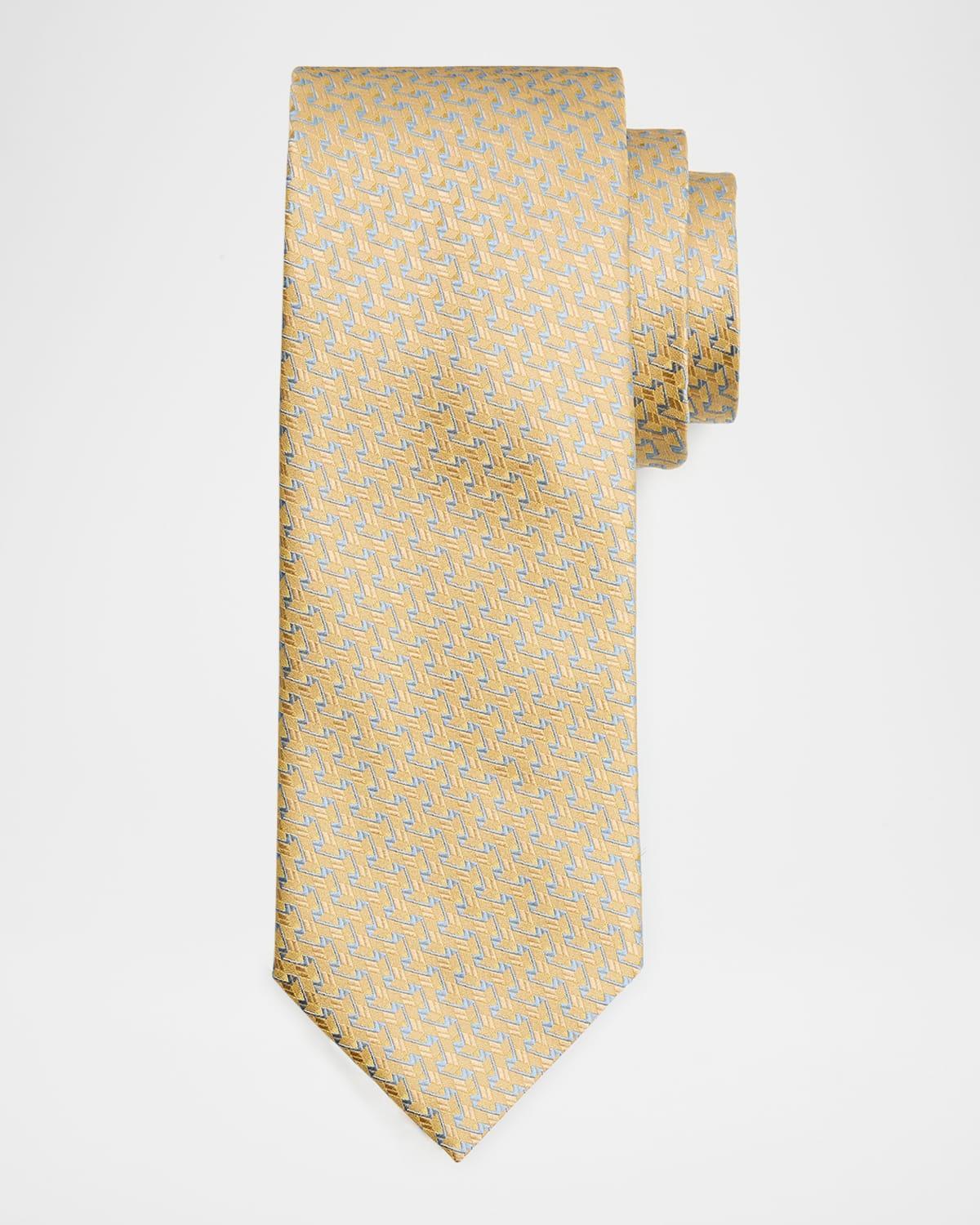 Men's Geometric Woven Silk Tie Product Image