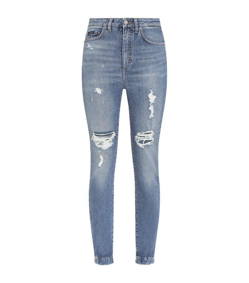 Distressed Slim Jeans In Multi Product Image