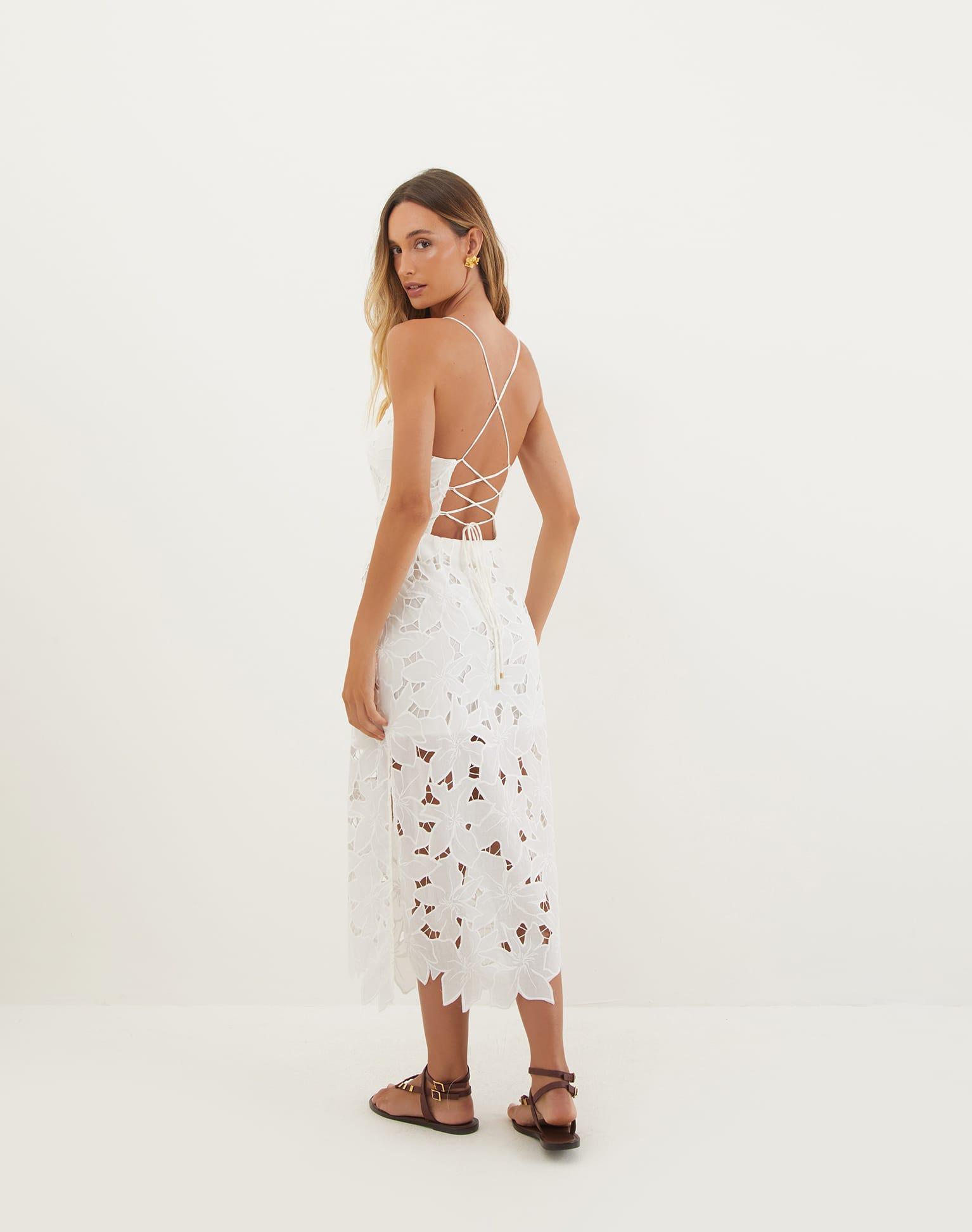 Mei Midi Dress - Off White Product Image