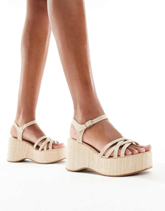 Glamorous platform sandals in natural Product Image