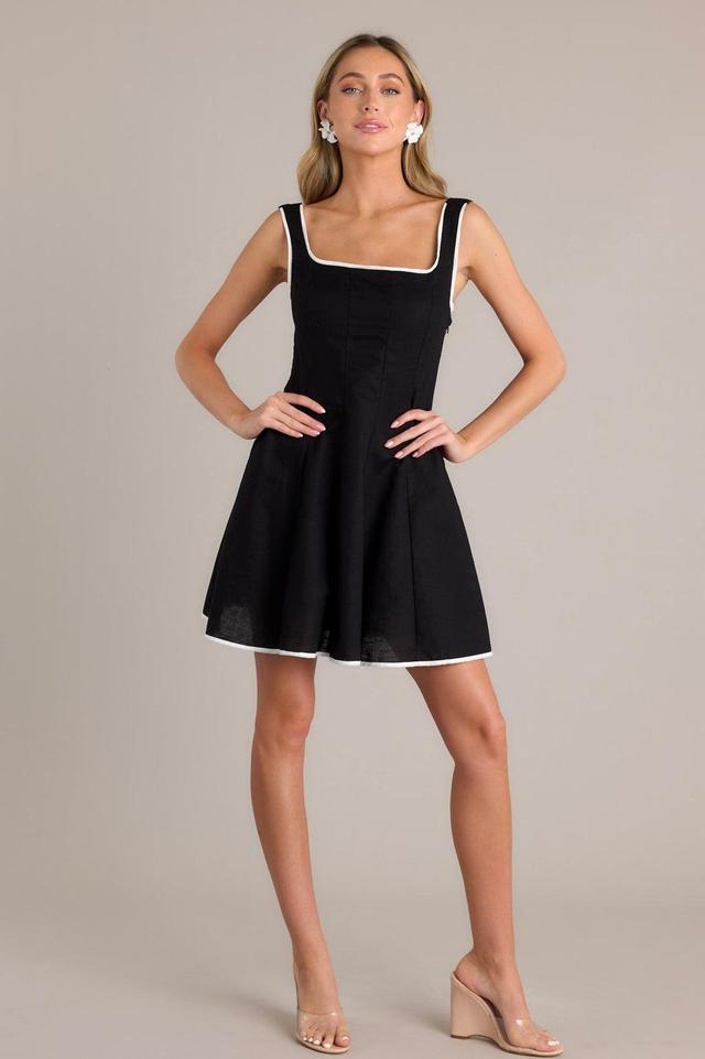 Classic Couture Black Cotton Blend Mini Dress Product Image