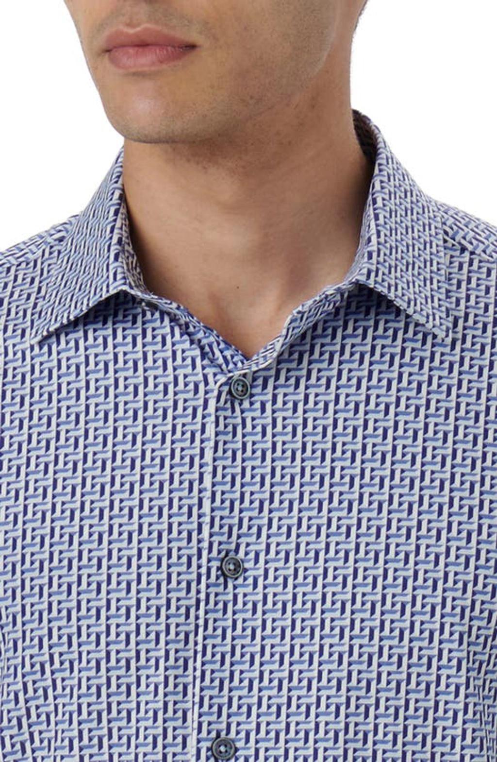 BUGATCHI Men's Ooohcotton James Sport Shirt In Navy Product Image