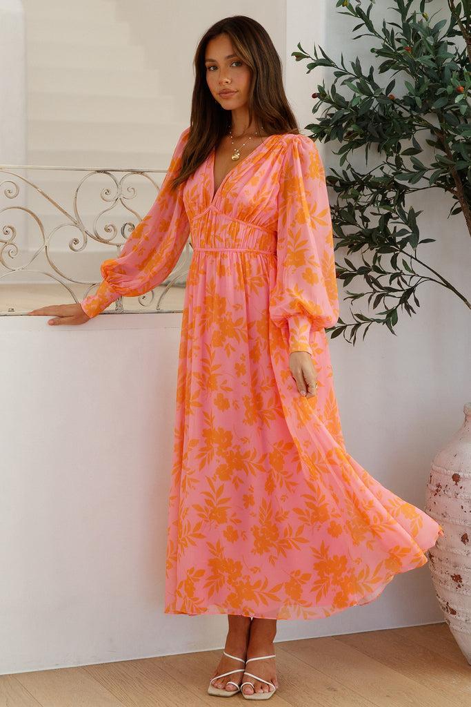 Blissful Getaway Maxi Dress Pink Product Image