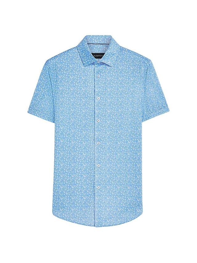 Mens Miles Graphic Button-Front Shirt Product Image