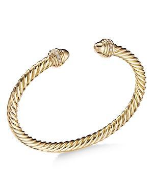 Womens Cable Classics Color Bracelet in 18K Yellow Gold with Pav Diamonds Product Image