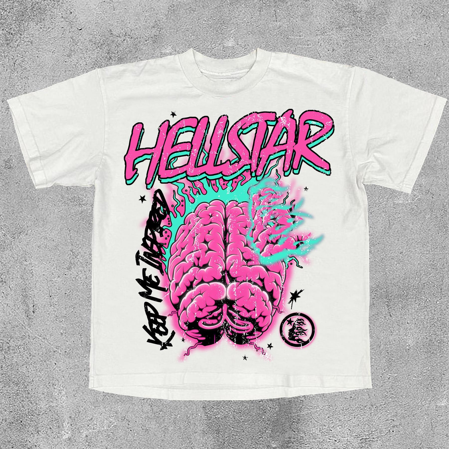 Hellstar Mummy Pink Vintage Graphics Cotton Casual T-Shirt Product Image