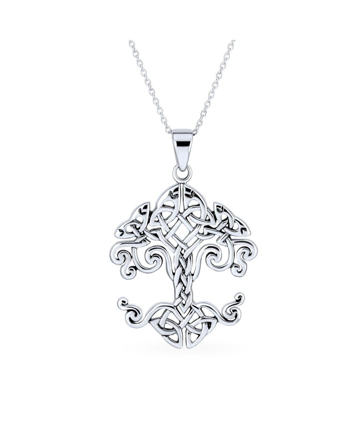 Bling Jewelry Medium Celtic Matriarch Mothers Family Wishing Tree Of Life Pendant Necklace For Women Oxidized Sterling Silver 18 Inch Product Image