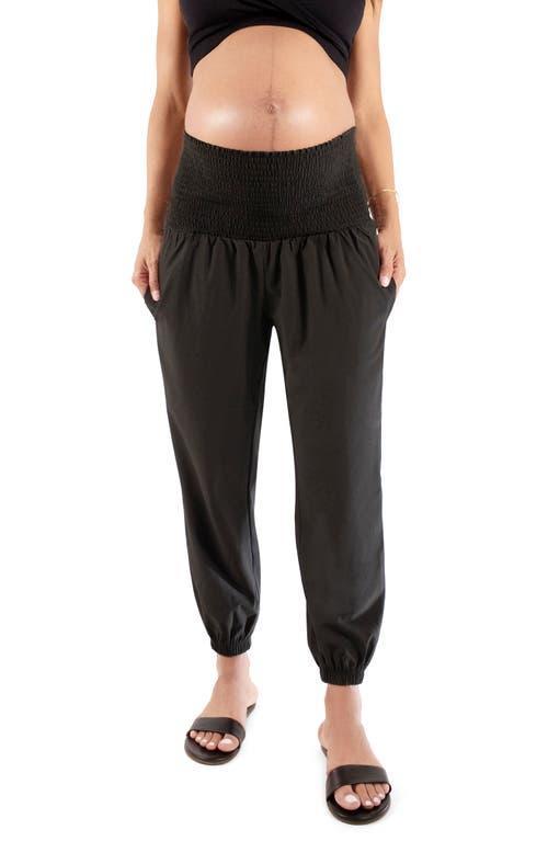 Ingrid & Isabel Smocked Waist Maternity Joggers Product Image